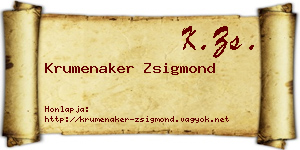 Krumenaker Zsigmond névjegykártya